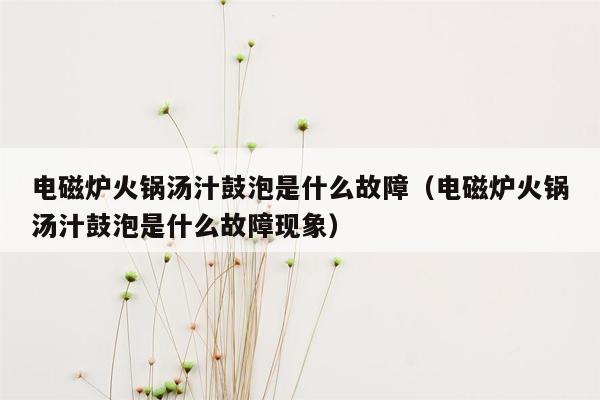 电磁炉火锅汤汁鼓泡是什么故障（电磁炉火锅汤汁鼓泡是什么故障现象）