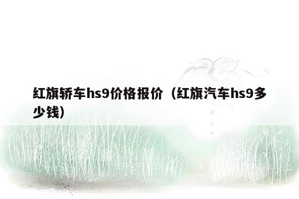 红旗轿车hs9价格报价（红旗汽车hs9多少钱）