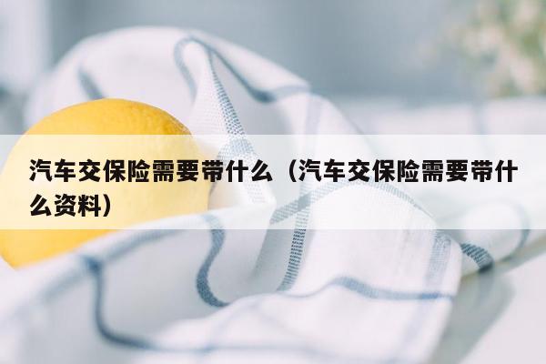 汽车交保险需要带什么（汽车交保险需要带什么资料）