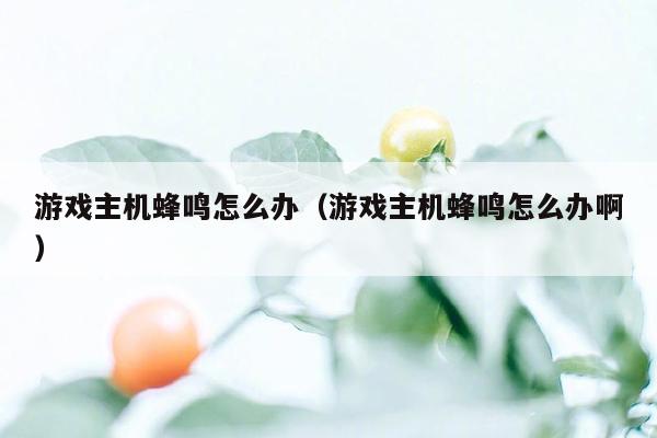 游戏主机蜂鸣怎么办（游戏主机蜂鸣怎么办啊）