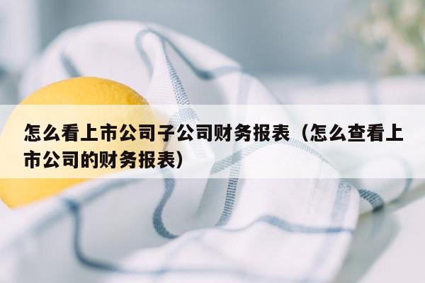 怎么看上市公司子公司财务报表（怎么查看上市公司的财务报表）