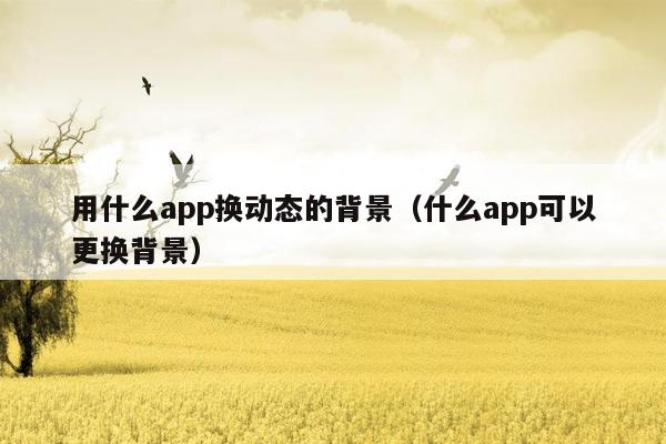 用什么app换动态的背景（什么app可以更换背景）