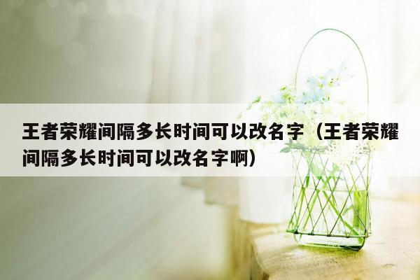 王者荣耀间隔多长时间可以改名字（王者荣耀间隔多长时间可以改名字啊）