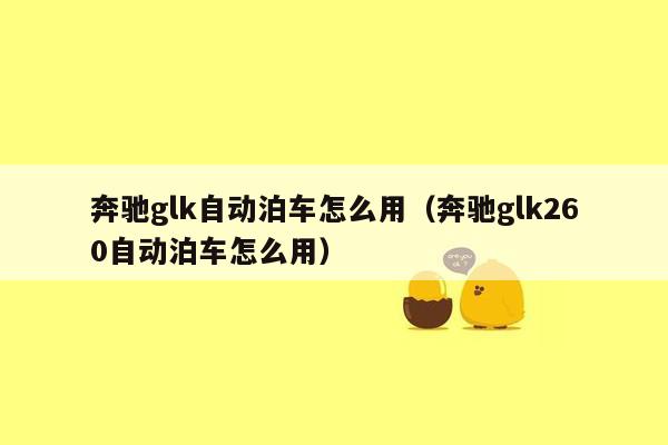 奔驰glk自动泊车怎么用（奔驰glk260自动泊车怎么用）