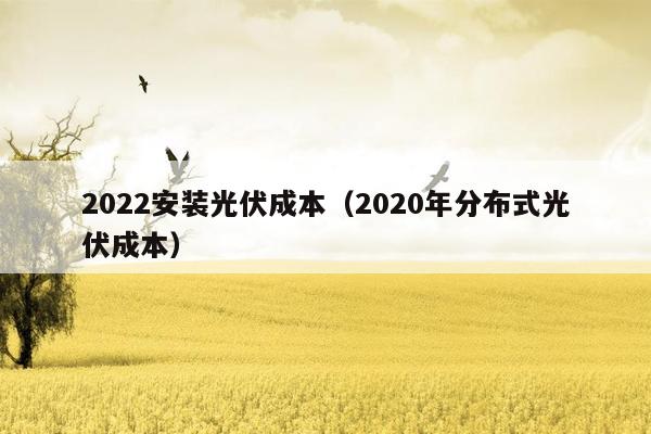 2022安装光伏成本（2020年分布式光伏成本）