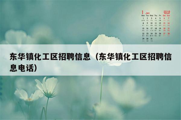 东华镇化工区招聘信息（东华镇化工区招聘信息电话）