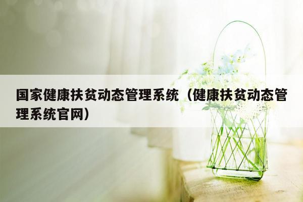 国家健康扶贫动态管理系统（健康扶贫动态管理系统官网）