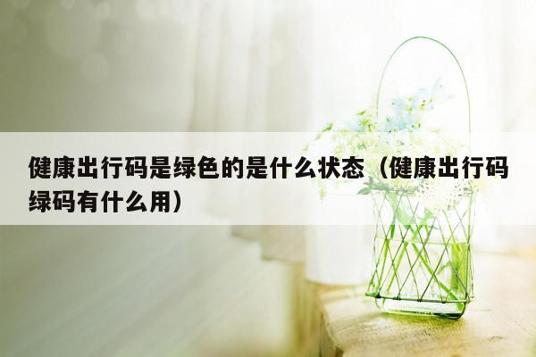 健康出行码是绿色的是什么状态（健康出行码绿码有什么用）
