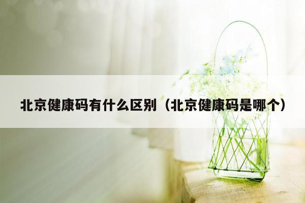 北京健康码有什么区别（北京健康码是哪个）