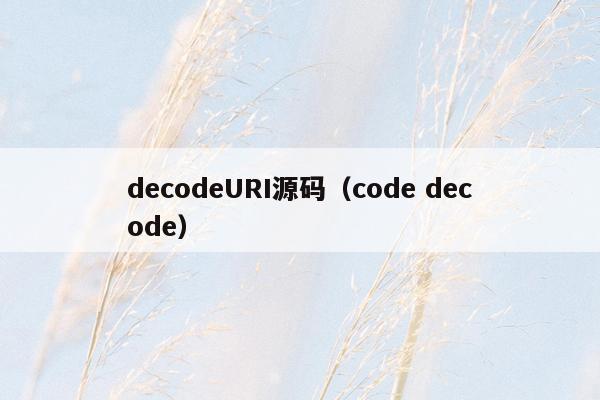 decodeURI源码（code decode）