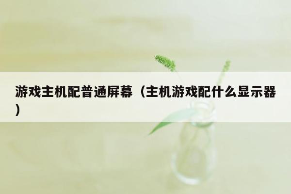 游戏主机配普通屏幕（主机游戏配什么显示器）