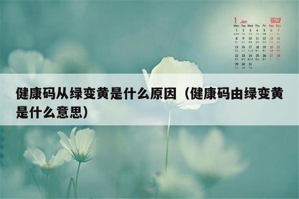 健康码从绿变黄是什么原因（健康码由绿变黄是什么意思）