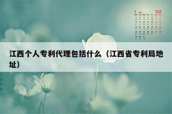 江西个人专利代理包括什么（江西省专利局地址）