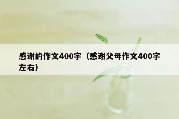 感谢的作文400字（感谢父母作文400字左右）