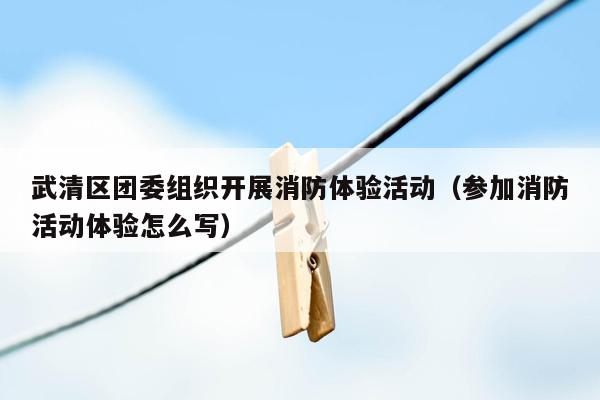 武清区团委组织开展消防体验活动（参加消防活动体验怎么写）