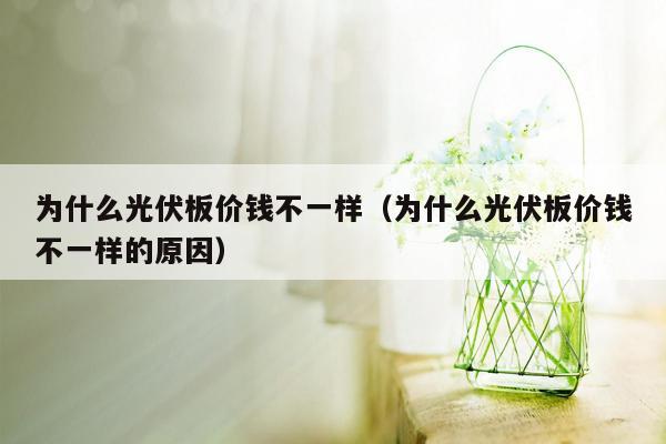 为什么光伏板价钱不一样（为什么光伏板价钱不一样的原因）