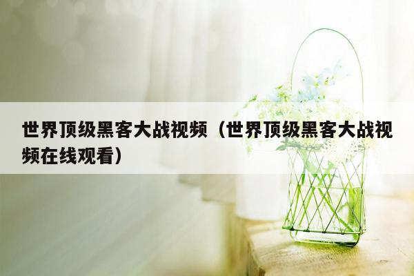 世界顶级黑客大战视频（世界顶级黑客大战视频在线观看）