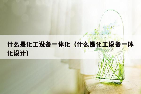 什么是化工设备一体化（什么是化工设备一体化设计）