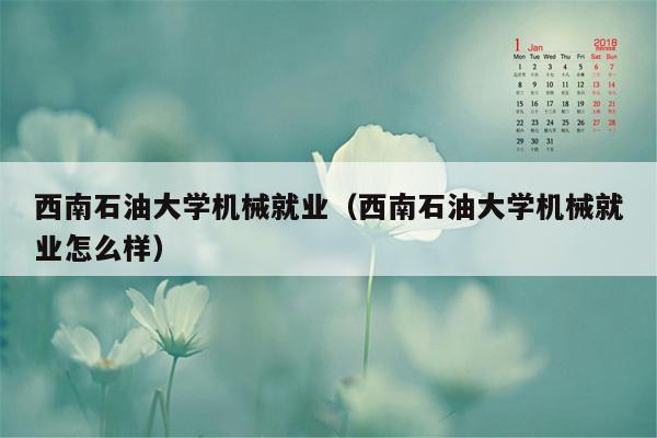 西南石油大学机械就业（西南石油大学机械就业怎么样）
