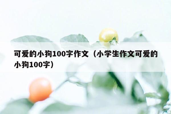 可爱的小狗100字作文（小学生作文可爱的小狗100字）