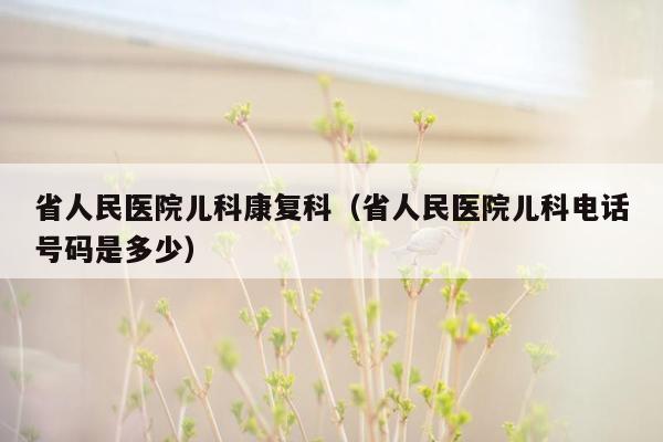 省人民医院儿科康复科（省人民医院儿科电话号码是多少）