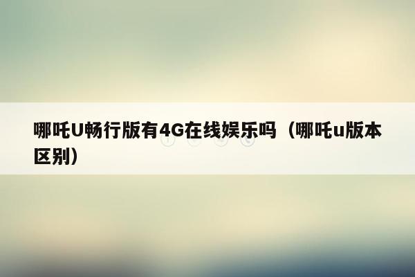 哪吒U畅行版有4G在线娱乐吗（哪吒u版本区别）